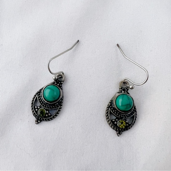 Boho Faux Turquoise Earrings - Picture 5 of 8